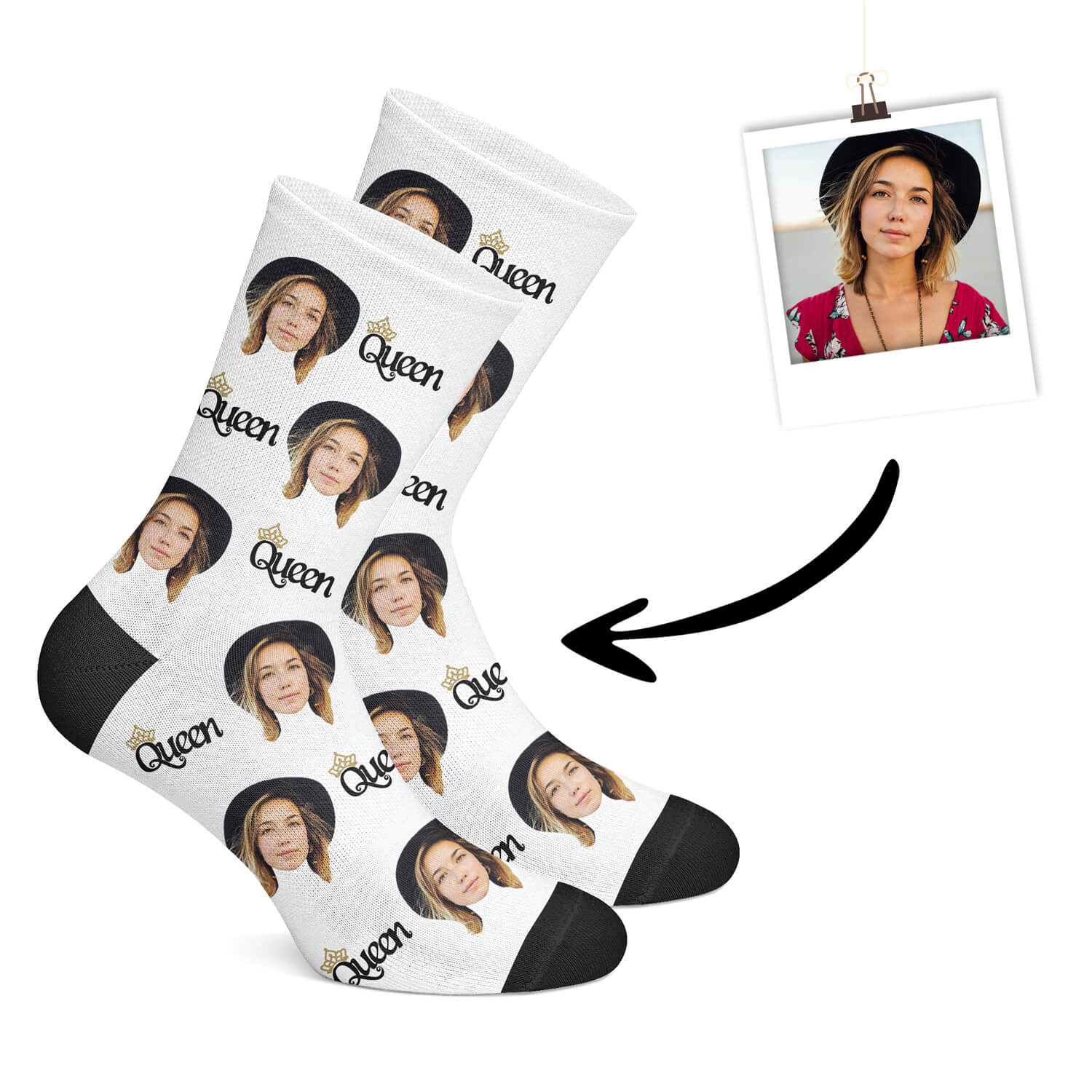 Queen Socks Custom Queen Socks | Face on Socks – Face on Socks | Your custom socks