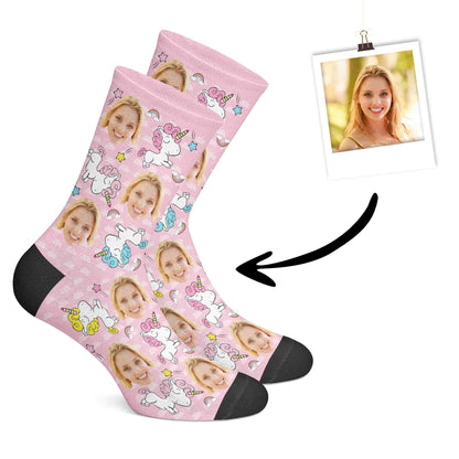 Custom Unicorn Socks - Teen-Pink